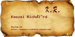 Keszei Richárd névjegykártya