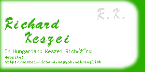 richard keszei business card